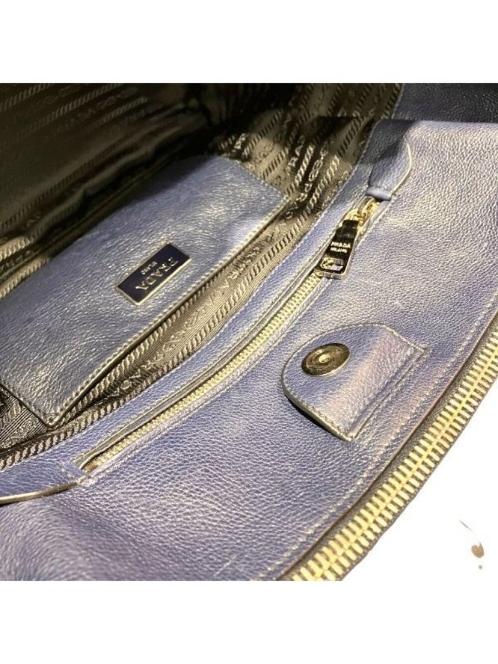 Prada Vitello Daino Navy Tote - Picture 9 of 9